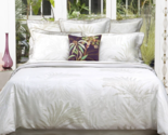 Yves Delorme Green King Duvet Palm Leaf Design Reversible Jacquard Palme... - £216.34 GBP