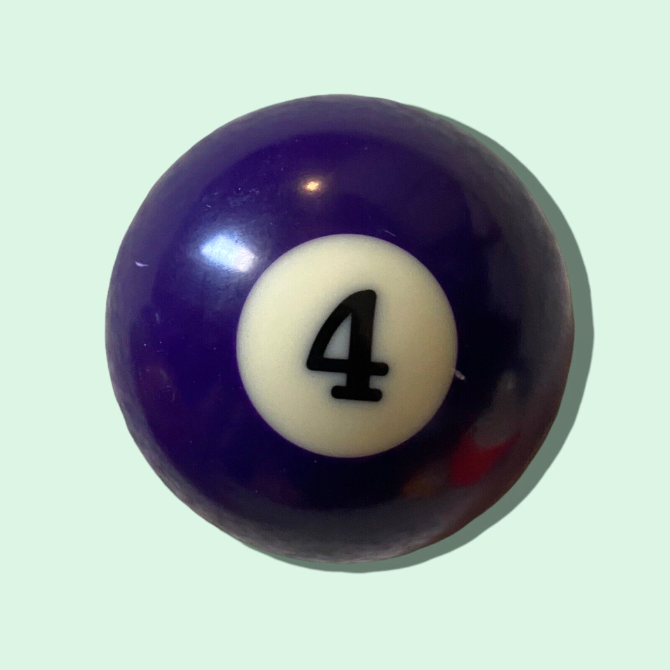Pool Ball 4 Four 2.25&quot; Purple 2 1/4&quot; Standard Size Vintage Billiard Repl... - $6.79