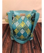 Curly Girl Design Medium Shopping Beach Tote Purse Bag Teal/Yellow/Green... - £18.92 GBP