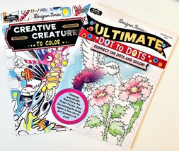 Lot 2 Adult Teen Coloring Books Detailed Ultimate Dot to Dots Decorative Designs - £6.28 GBP