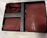 Harbour 2nd Leather Crossbody Belt Bag &amp; Card Holder - Distressed Red (NIB) - £53.29 GBP