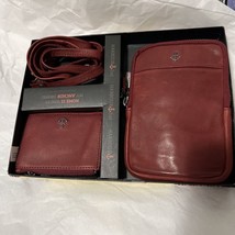 Harbour 2nd Leather Crossbody Belt Bag &amp; Card Holder - Distressed Red (NIB) - £53.86 GBP