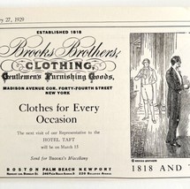 Brooks Brothers Clothing Company February 1929 Advertisement Madison Ave... - $37.71 CAD