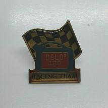 Vintage Delo 400 Racing Team With Checkered Flag 1&quot; Lapel Hat Pin - $4.46
