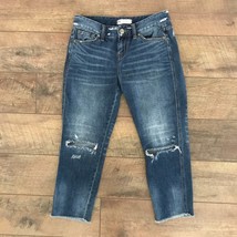 Free People Cropped Raw Hem Busted Knee Jeans sz 24 - $29.99
