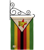 Zimbabwe Burlap - Impressions Decorative Metal Fansy Wall Bracket Garden Flag Se - £27.14 GBP