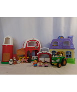 Little People Happy Sounds Home House Dollhouse Purple + Farm Barn Silo ... - £17.14 GBP