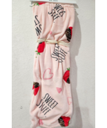 Rae Dunn Chocolate Covered Strawberries THROW BLANKET Sweet Stuff 50 x 70 - $36.99