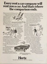 1970 Print Ad Hertz Rent-a-Car Lincoln Station Wagon Bi-Plane in Flight - £13.44 GBP