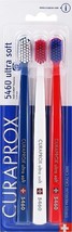 Curaprox 5460 Ultra Soft Toothbrush Set (3) White Red Navy Free Shipping - £20.50 GBP