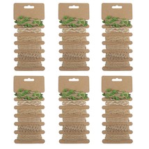 6 Rolls Ribbons Lace Craft Ribbon Natural Jute Leaf Trim For Gift Wrapping Craft - £14.72 GBP
