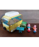 Peppa Pig Camper Van Bus w/ Retractable Awning Original Peppa Family Fig... - $41.74