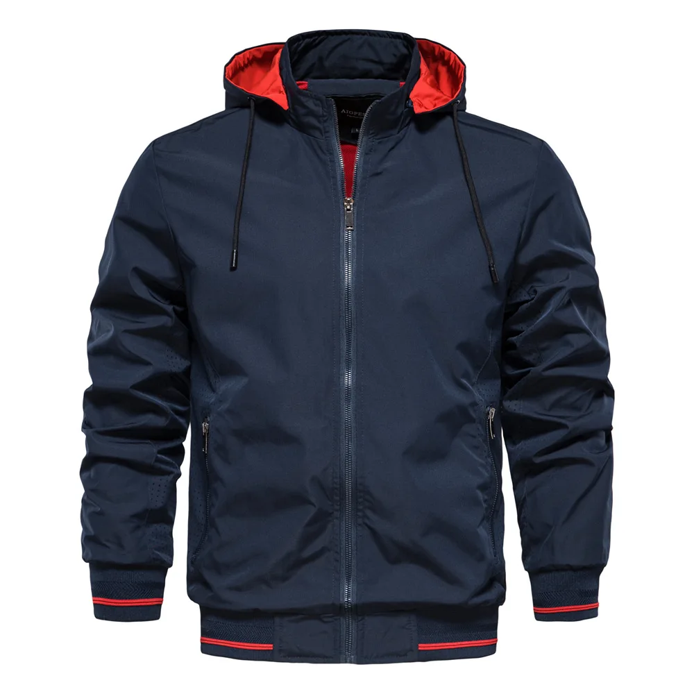   new hooded outdoor simple men&#39;s windbreaker casual solid color jacket  men&#39;s j - £294.36 GBP