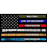 Thin Blue Line Flag MAGNET - Military, Police, Firefighter, Corrections ... - €4,22 EUR+