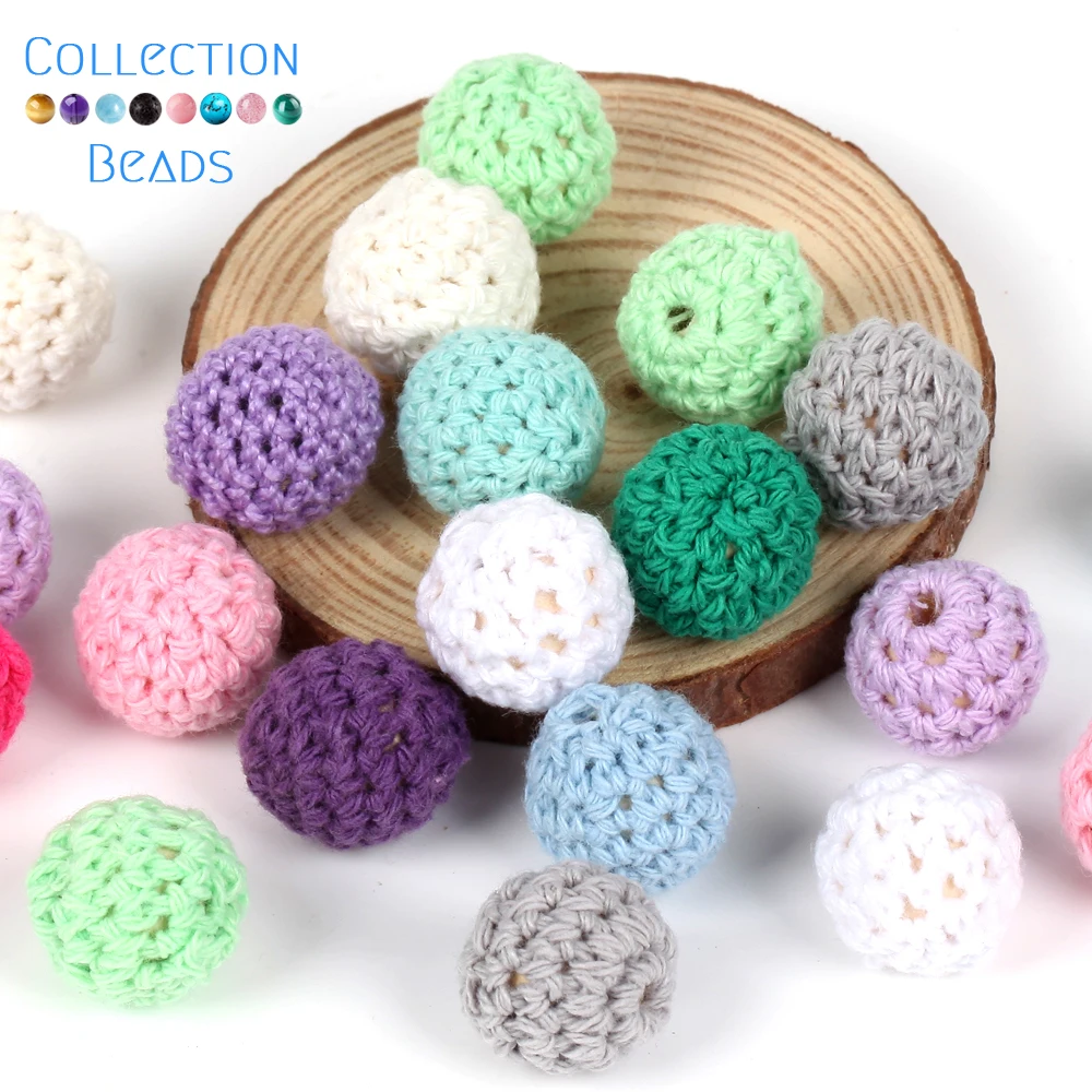 Sporting 20Pcs Natural Wooden Crochet A Chewable A DIY Wooden Teething Knitting  - £23.90 GBP