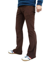 Men&#39;s RETRO BOOTCUT PANTS  Brown Corduroy Retro Hippie 70s Flared 60s Tr... - $64.90
