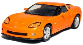 5&quot; Kinsmart 2007 Chevrolet Corvette Z06 Diecast Model Toy Car 1:36 Chevy ORANGE - £14.05 GBP