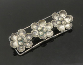 CORO 925 Sterling Silver - Vintage Antique Rare Floral Motif Brooch Pin - BP8325 - £43.90 GBP