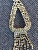 Vintage Kramer New York Necklace Dangling Clear Baguette Rhinestones - £77.32 GBP