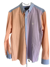 VTG Colorblock 90s Gingham Shirt Men&#39;s Chaps Med mint! orange blue purpl... - $529.08 MXN