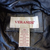 Veranesi RN#88842 Women's Black Lined Genuine Leather Buttons Jacket Size 28W image 3