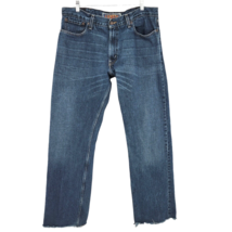 Levis 514 Mens Jeans Actual Size 38x33 Slim Straight Raw Cut Hems 100% Cotton - £12.68 GBP