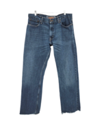 Levis 514 Mens Jeans Actual Size 38x33 Slim Straight Raw Cut Hems 100% Cotton - £12.57 GBP