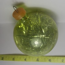 Rare USSR Christmas Ornament Russian Soviet Vintage Yellow with Tinsel Filled - £87.92 GBP