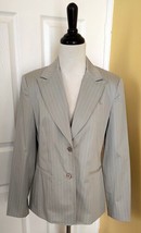 TALBOTS Light Gray Pinstripe Stretch Cotton Dress Jacket w/ Pockets (8) NEW - $19.50