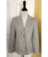 TALBOTS Light Gray Pinstripe Stretch Cotton Dress Jacket w/ Pockets (8) NEW - $26.67 CAD