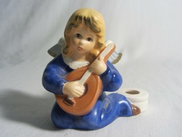 Goebel Weihnacht Christmas Angel Vtg Candle Holder Figurine Mandolin 42 077 - £23.70 GBP