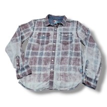 Modern Amusement Shirt Size Medium Button Up Shirt Long Sleeve Shirt Pla... - £18.15 GBP