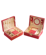 Anyhouz Jewelry Box Rose Red Large Capacity with Lock Soft Lining Leathe... - $86.50