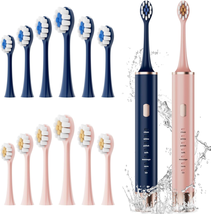 Blue &amp; Pink Electric Toothbrush for Adults, USB Rechargeable Sonic Tooth... - $23.99