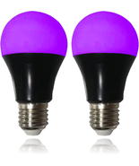 CICINY UV LED Black Light Bulbs 2 Pack, A19 E26 8W Blacklight Bulb for G... - £9.61 GBP