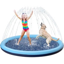 Kids Dog Splash Pad Sprinkler - Non Slip Dog Sprinkler Pad Splash Pool Puppy Dog - £26.85 GBP