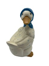 House of Lloyd&#39;s Ceramic Figurine White Geese Duck Blue Bonnet Vintage 1987 - £14.43 GBP