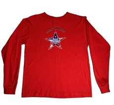 Vintage Harley Davidson Womens S Red Long Sleeve T shirt Flag Star Ameri... - £15.72 GBP