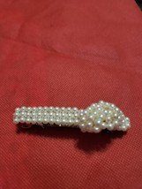 Pretty Bridal Bridesmaid Triple Strand Faux Pearl Knotted Cluster Hair B... - $13.50