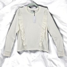 Michael Stars Kristi Ruffle Top Sweater Woman Large Chalk White Long Sleeve NWT - £28.87 GBP