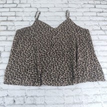 Torrid Blouse Women 5 Brown Animal Print Sleeveless Double V Neck Lined Top Boho - £19.29 GBP