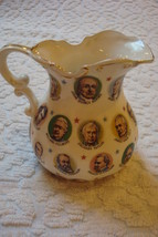 Pitcher From Chadwick-Miller 1965, Japan,decorated w/ faces of presidents RARE - £42.72 GBP