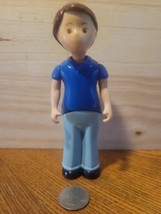 Vintage Little Tikes Blue Roof Man- Brown Hair, Blue Shirt/ Light Blue Pants - £5.51 GBP