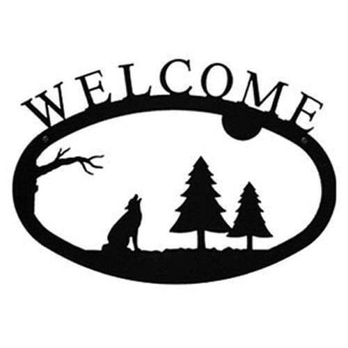 Lone Wolf Welcome Sign  Made in USA by Village Wrought Iron