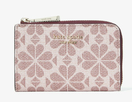 Kate Spade spade flower coated canvas Key Pouch Card Wallet ~NWT~ Pink - $46.33