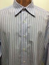 Robert Graham XL Blue Pink Black Striped Cotton Long-Sleeve Shirt - £31.22 GBP
