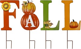 Fall Garden Stake Metal Letter Yard Sign Hanging Fall Signs Sunflower Pu... - $609.92 MXN