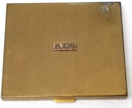 Alpha Sigma Phi Compact Brass Rectangle Mirror Greek Letters Vintage 1960s - $18.95