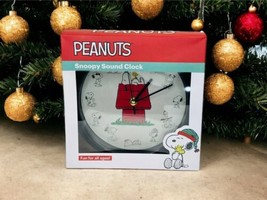 Peanuts SNOOPY Sound Wall Clock Plays Linus &amp; Lucy Hourly w/ Light Sensor NIB - £37.24 GBP