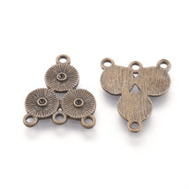2 Chandelier Earring Findings Antiqued Bronze Connector Jewelry Pendants - $37.82 MXN
